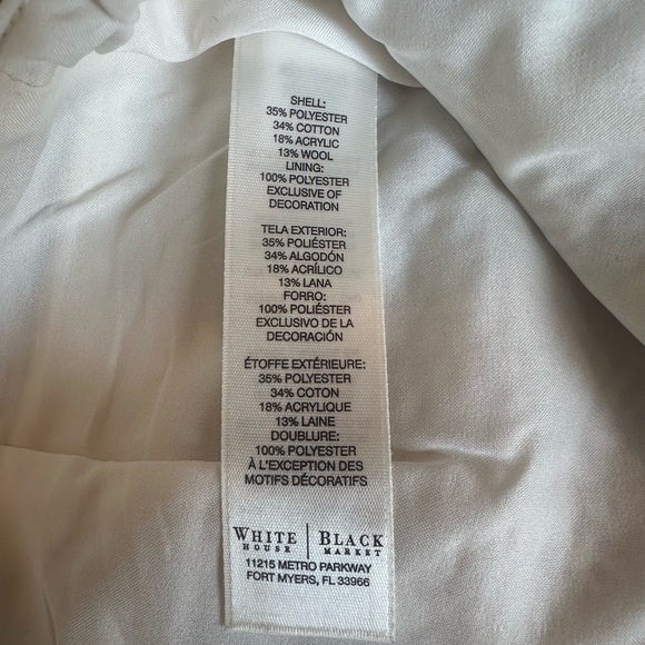 White House Black Market Skirt Size 2 Tweed Black White Woven Mini Skirt Work - Picture 5 of 7